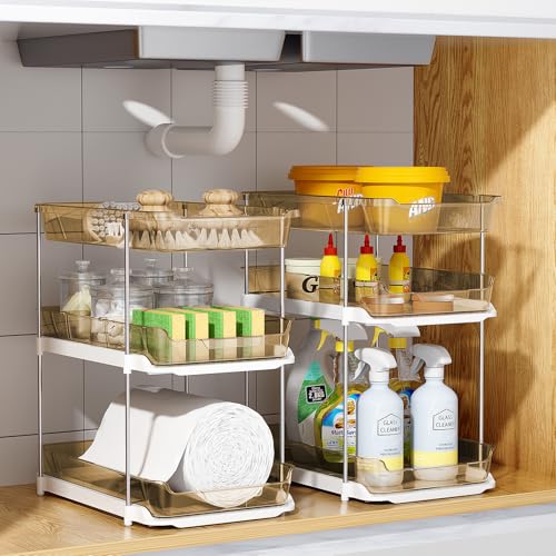 Delamu Under Sink Organizer, 3-Stöckiger Spülschrank Organizer, Bernstein – Ansicht 6