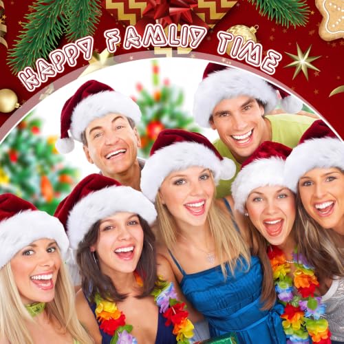 Image of Vicenpal Brick Red 20 Pcs Santa Hats Bulk Plush Christmas Hats for Adults Women Men Holiday Party Costume (Classic)
