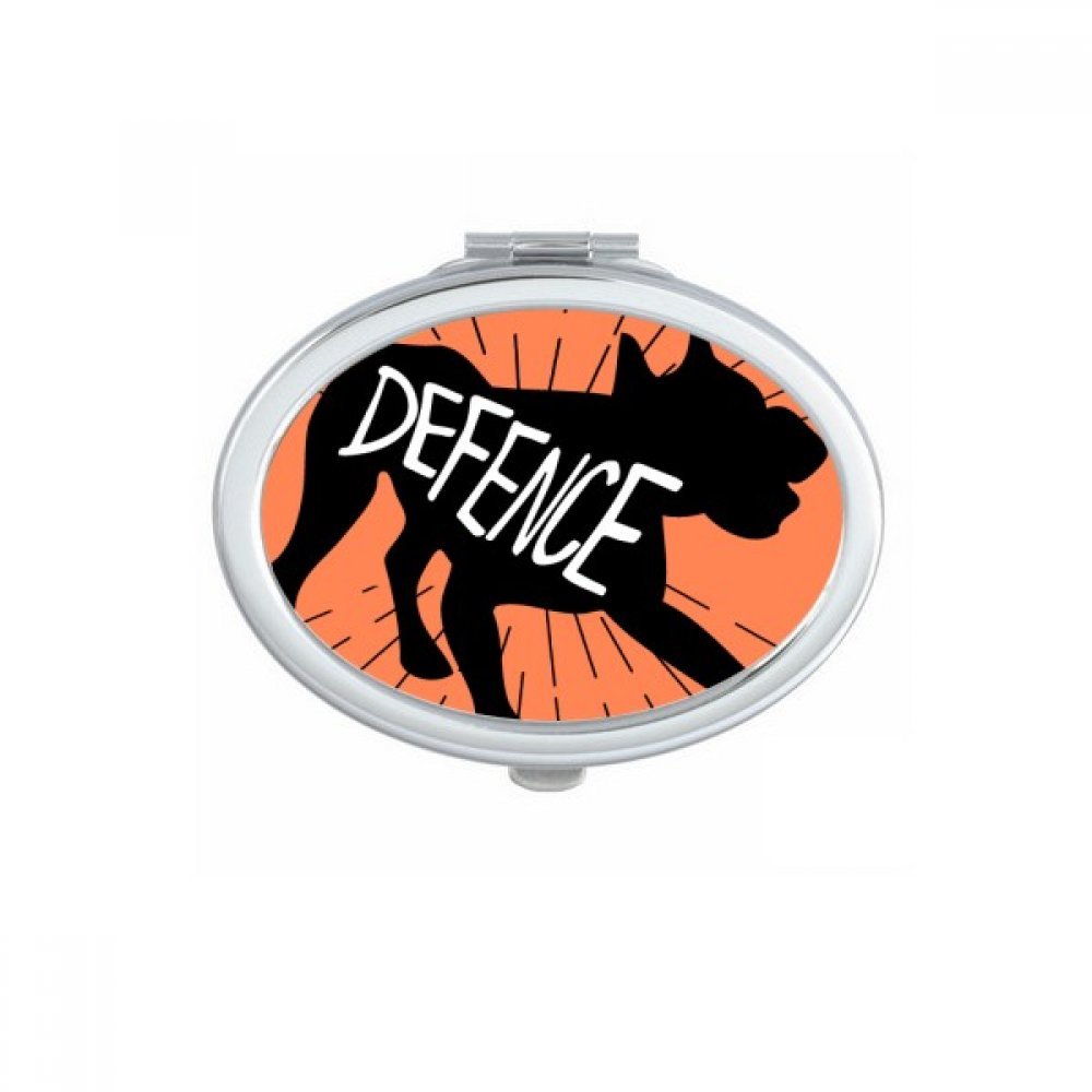 Miroir compact portable mignon avec silhouette d'âne noir fait main