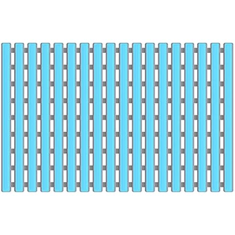 Misounda Bath Mat with Strong Suction Cups for Secure Grip in the Bathtub, BPA-Free, Mildew Resistant, Odourless, 40 x 63 cm, Non-Slip Shower Mat, Shower Mat and Bath Mat, Sky Blue Cover