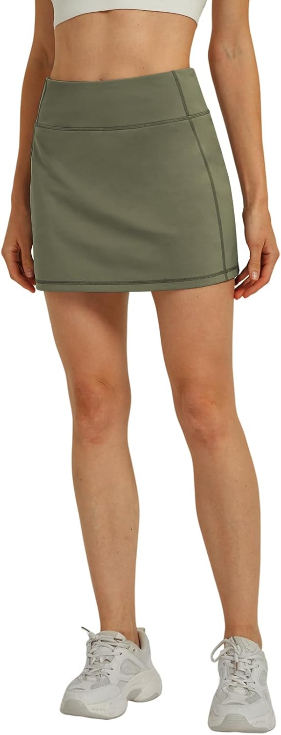 Hiverlay Skorts for Women High Waisted Tennis Skirt with Pocket Golf Skirts Built-in Shorts for Pickleball Running Workout - Image 2