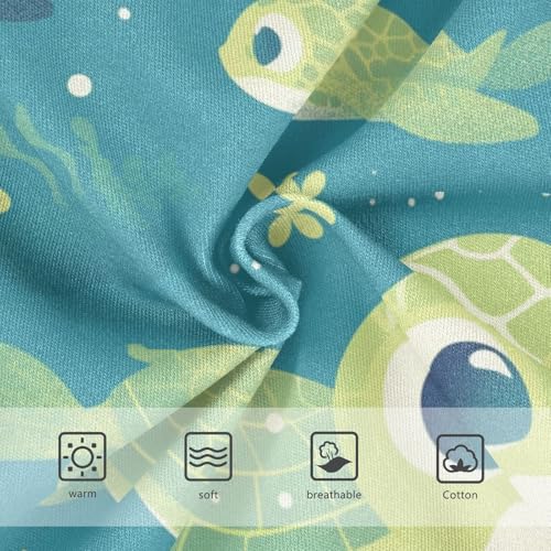 KLL Sea Turtle Marine Life Green Baby Boys Soft Boxer Briefs Cute Children Undies3