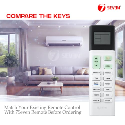 Image of 7SEVEN Compatible of Kelvinator Inverter Ac Remote Original Model 254 Suitable for Split Air Conditioner Ensure Each Key Function Match and Genuine Remotes Replicate Exactly for Better Performance