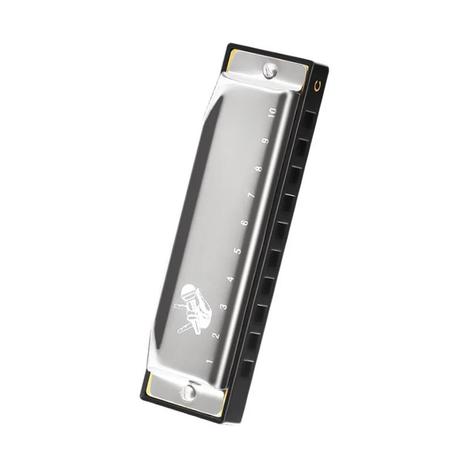 Armonica Professionale Armonica Blues Diatonica Per Amanti Della Musica Tonalità Di Do 10 Fori Standard H(Silver)