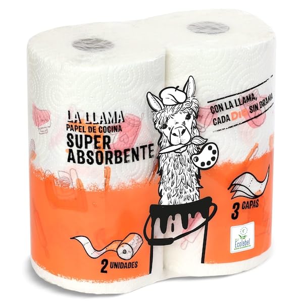 DIA LA LLAMA papel de cocina decorado 3 capas paquete 2 uds