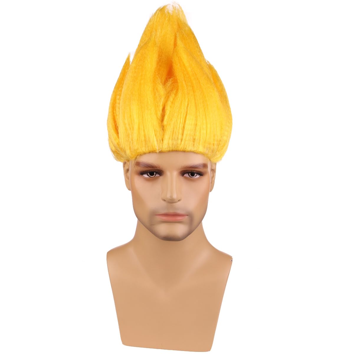 PATTNIUM Mens Yellow Wig Short Yellow Spiky Hair Wigs Halloween Cosplay Party Unisex Wigs