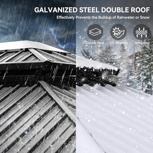 YITAHOME-White-Gazebo-10x10ft-Hardtop-Double-Roof-Canopy-Galvanized-Iron-Aluminum-Frame-Outdoor-Gazebo-with-Netting-and-Shaded-Curtains-Garden-Tent-for-Patio-Backyard-Deck-and-Lawns-Grey-Curtain YITAHOME White Gazebo 10x10ft Hardtop Double Roof Canopy Galvanized Iron Aluminum Frame Outdoor Gazebo with Netting and Shaded Curtains Garden Tent for Patio Backyard Deck and Lawns Grey Curtain