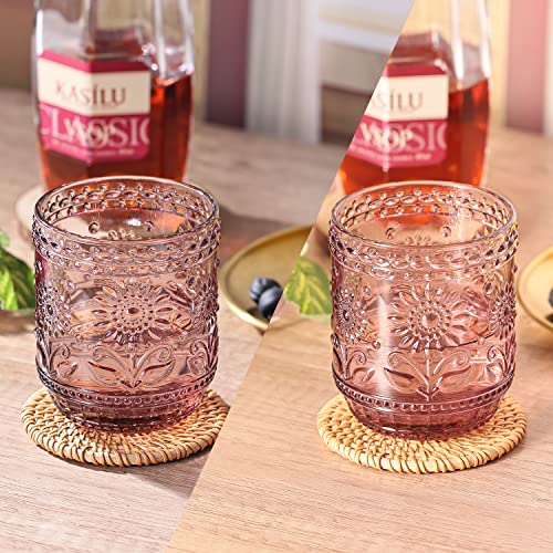 Airsky-Set-of-6-Red-Vintage-Drinking-Glassware-12OZ-Pink-Glass-Drinking-Cups-Thick-Farmhouse-Drinking-Glasses-Embossed-Kitchen-Glassware-Set-for-Soda-Lemonade-Cocktail-Wine-Dishwasher-Safe Airsky Set of 6 Red Vintage Drinking Glassware 12OZ Pink Glass Drinking Cups Thick Farmhouse Drinking Glasses Embossed Kitchen Glassware Set for Soda Lemonade Cocktail Wine Dishwasher Safe