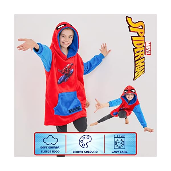 Marvel Spiderman Pullover Übergroße Kuschel Hoodie Kinder Jungen – Bild 7