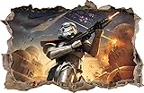  WANDAUFKLEBER Loch in der Wand Star Wars Stormtrooper Wandtattoo 51 (XXL - 115 x 75 cm)