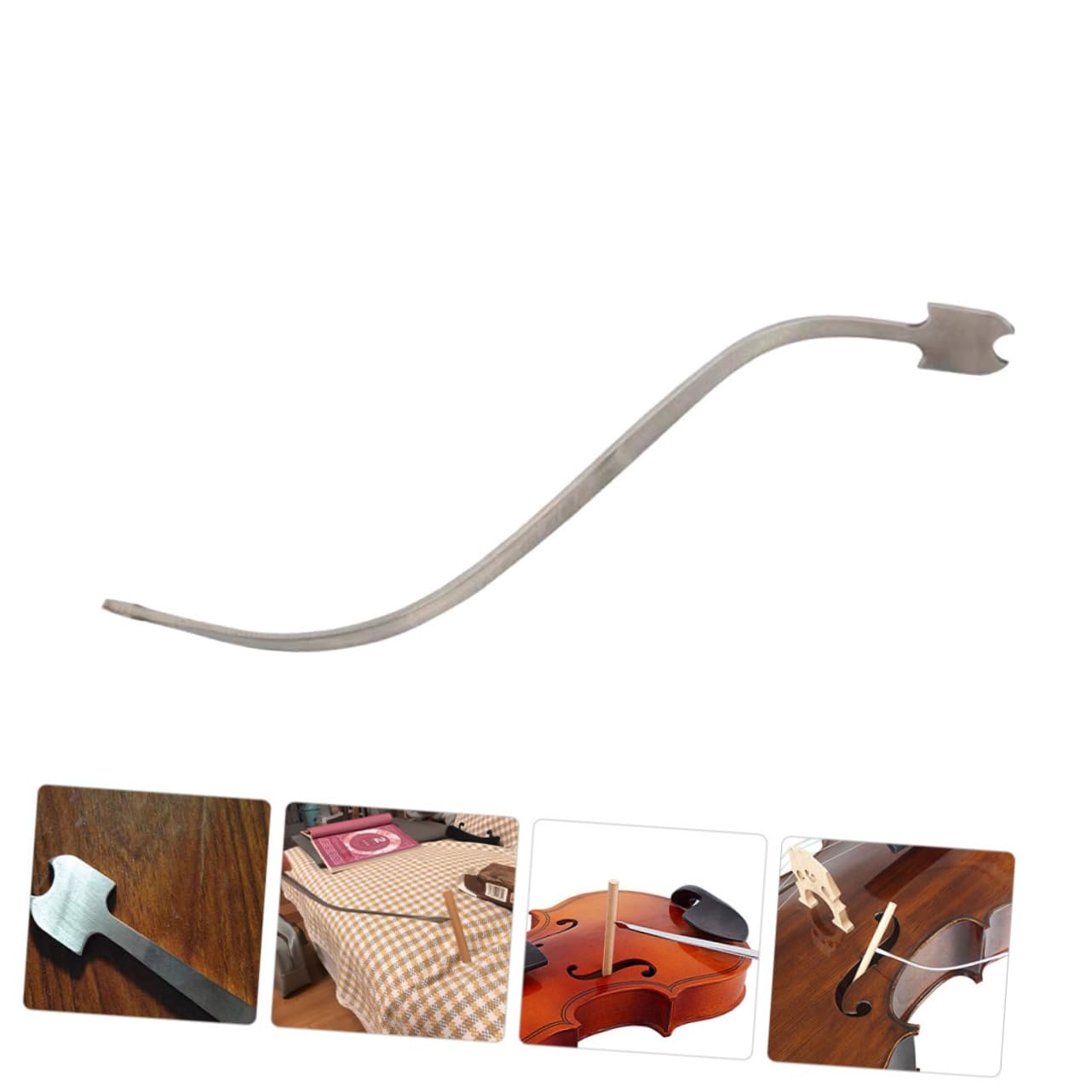 LIFKOME Cello Column Hook Double Bass Cello Column Hook Upright Sound Post for Violin Upright Bass Sound Post Stands Holder Tool Instrument Tool Steel Stand Stainless Steel Silver