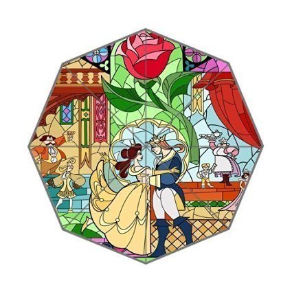 Beauty Dancing And Beast Custom Fashion Patio Umbrellas Windproof Sun Rain Foldable Umbrella For Outdoor