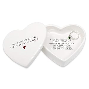 Susabella - Mother of the Bride Gift from Groom, Mom Wedding Gift or Mother's Day Gift from Son In-Law - Thank You for Raising the Woman of My Dreams - Ceramic Keepsake Heart Box