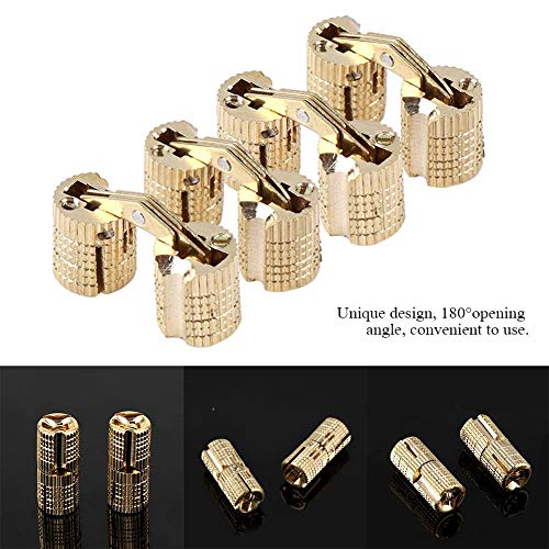 4Pcs/Pack Barrel Hinge Copper Brass Cabinet Gift Box Hidden Brass Concealed Hinges 180° Opening Angle #TOP4