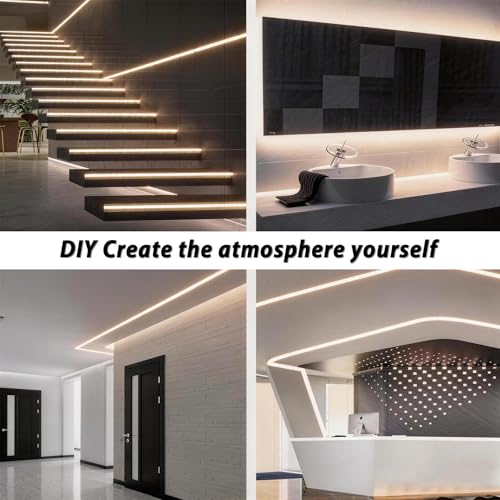 Image of 2 Set 10 Ft LED Strip Lights, 24V Dual White & Warm White LED Strip Light Kit, Tunable 3000K-6000K with Dimming & Color Temperature Adjustment for Bedroom, Mirror, Home Lighting