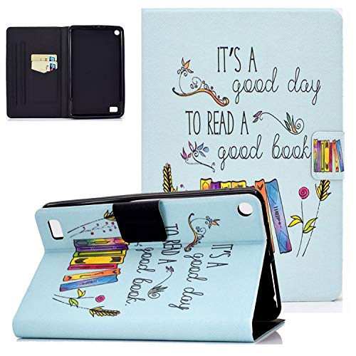 All-New Amazon Kindle Fire 7 Tablet Case 2019 2017 2015, UGOcase Lightweight Smart Anti-Scratch Shell Slim Folding Wallet Case with Auto Sleep Wake Case for Amazon Fire 7 Tablet - Books