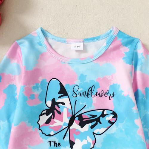 Image of Girls Clothes,Girls Fall Clothes Tie Dye Sweatshirt and Spliced Sweatpants 2pcs Girls Clothing Set 5-14t