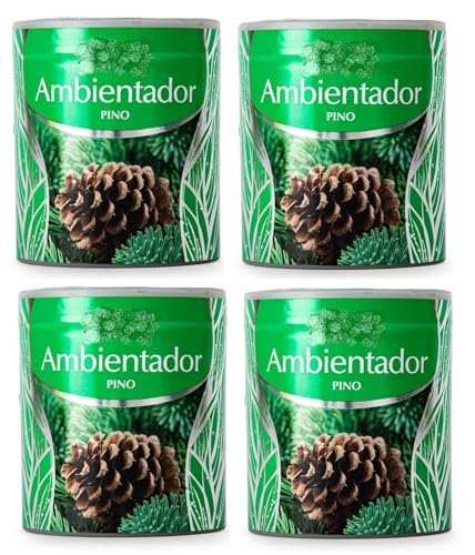 PCMOVILES Ambientador de Gel Pino 95 g – Pack de 4 Unidades – Larga Duración – Frescor para Casa, Habitación, Armario, Coche – Aroma Frutal Dulce
