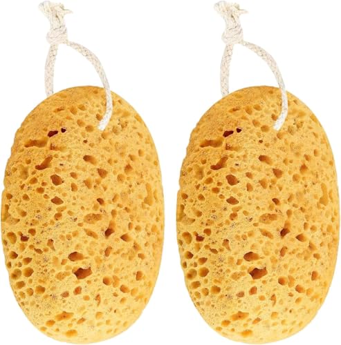 Body Bath Sponge for Adults, 2Pcs Large Shower Sponge for Women Men, Soft Honeycomb Natural Spon-ge, Exfoliating Deep Cleaning Bathroom Bathing Body Sponges for Sensitive Skin