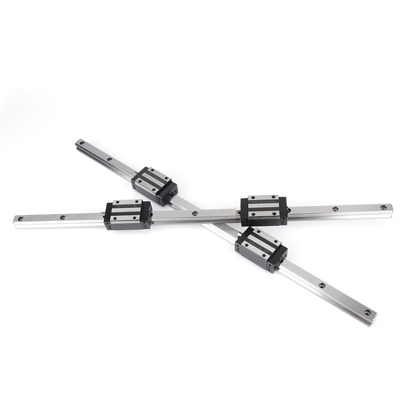 Domary 2 szt. HGH15 Prowadnica Liniowa 500 Mm z 4 szt. HGH15CA Blok ślizgowy Czarny do Maszyny CNC, Wysoka dokładność 0,02 Mm, Konfiguracja DB Back-to-Back, Smarowanie Olejem