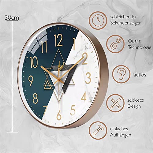 Image of Wall Clock 12 inch Silent Quartz Decorative Wall Clock Non-Ticking Classic Digital Clock Battery Operated Round Easy to Read Handheld Complete Home /Kitchen /Bedroom (425)