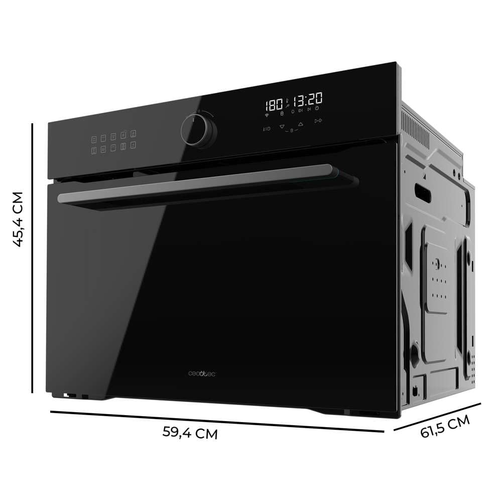 Cecotec Bolero Hexa AF314500 Einbau-Multifunktionsofen 53L 2900W Airfryer-Funktion Glass Black