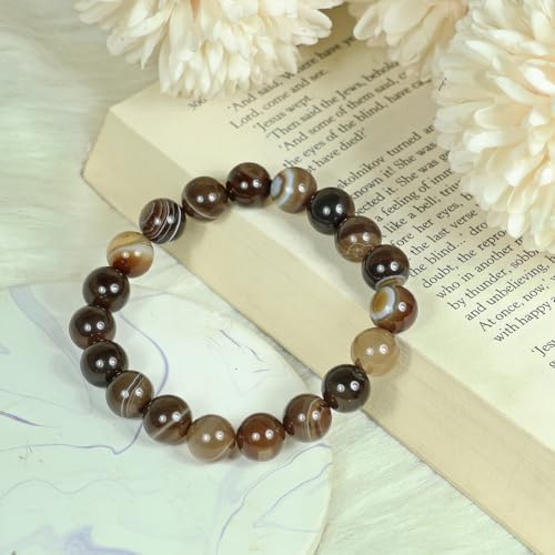 Image of Reiki Crystal Products Certified Natural Crystal Stone Round 10 mm Beads Bracelet for Men & Women | Reiki Charged Gemstone Jewellery Bracelet | Multiple Stone Variants Available