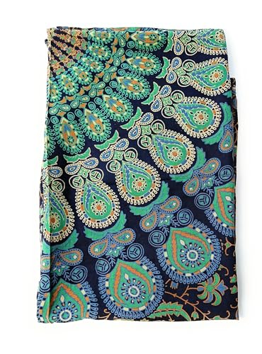 KGM Accessories Large Mandala print Sarong Scarf Wrap Beach Swim Holiday wear Wall Art (Rayon, Blue)