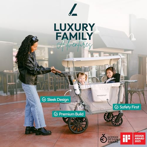 Image of WonderFold L2 Stroller Wagon, Aluminum Frame, 2 Seater, Gray