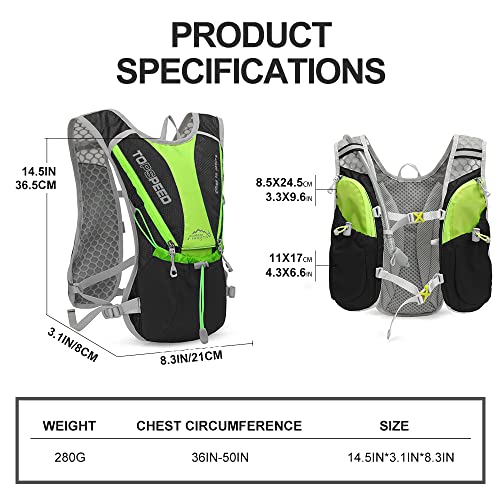 Hydration Pack Backpack,IX INOXTO Running Hydration Vest with 1.5L ( 50 oz) Water Bladder for Men Women,Lightweight Water Backpack for Hiking Cycling Climbing Camping - Image 3