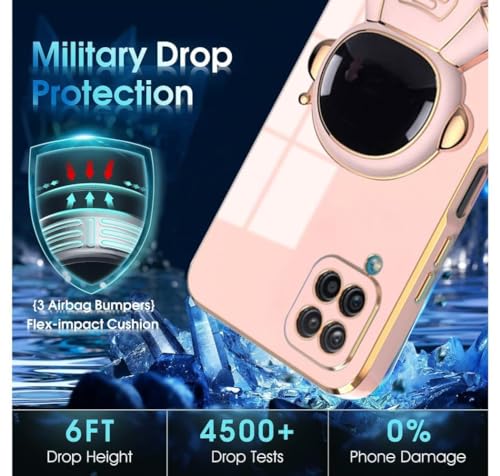 Image of for Samsung Galaxy F62, Case Cute 3D Astronaut Stand Design Camera Protection Shockproof Soft Back Cover (for Samsung Galaxy F62, Pink)