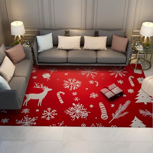 Tapis de Noël 60x120cm antidérapant lavable pour salon et chambre