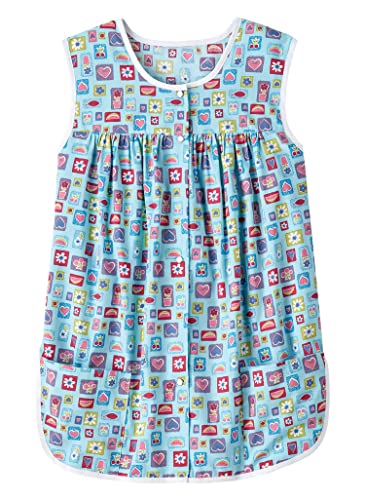 AmeriMark Easy-Care Snap Front Cobbler Aprons Vest with Two Patch Pockets Multi Patches Large