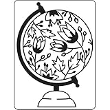 Darice 30023104 Prägefolder - Schablone, Globus, Plastik, transparent, 10.8 x 14.6 cm