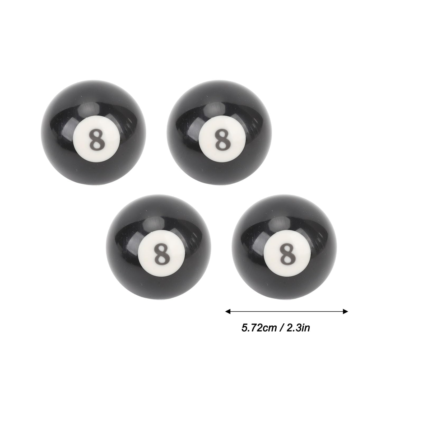 POENVFPO Set di 16 palline da biliardo in resina nera, diametro 5,8 cm, per sale giochi
