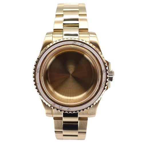 1個 40mm メンズ腕時計ケース 20mm ブレスレットガラス Nh35 Nh34 Nh36/38 Eta 2824 Miyota 8215 ムーブメント 28.5mm サブマリーナー用(Rose Gold,Miyota 8215)