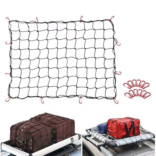 MICTUNING 90x120cm a 180x240cm Pesada Red Bungee Cargo Látex Cama de Camión de Malla12pcs Carabiners Gratis y Bolsa de Almacenamiento para Cargas más Apretado Enganche de Carga Cover