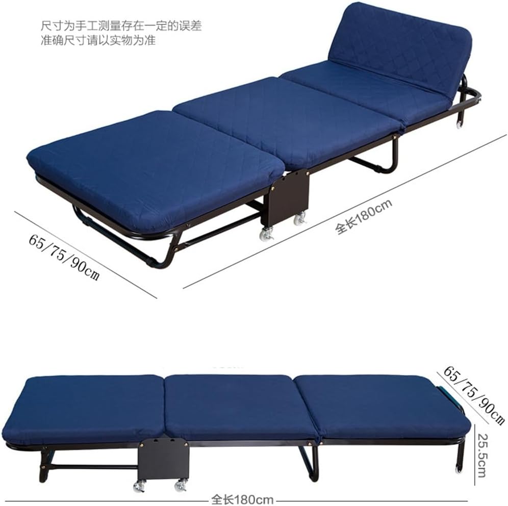 Triple Folding Bed Office Lunch Break Single Wooden Plank Sponge Sofa Adult Nap(75cm)