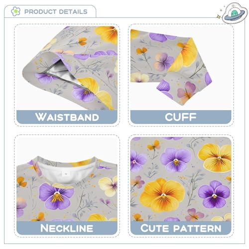 JUNZAN Cartoon Pansy Gray Little Boys Sweatshirt Hoodie Crewneck Tops Clothing Shirts Camping 4T3