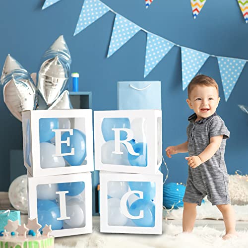 Rubfac RUBFAC2022030701 Baby Boxes With 41 Letters And 36 Balloons, 4Pcs Clear Balloon Boxes For Baby Shower Gender Reveal Girl Boy Blocks Birthday Party Decorations thumb #6