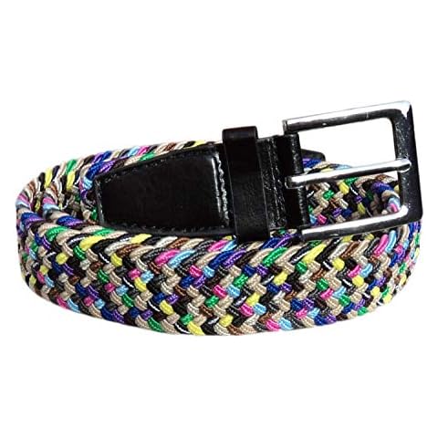 Elasticated Stretchy Trouser Belt for Men, 1.25" Wide (M/L 28" - 38" Waist) Cover