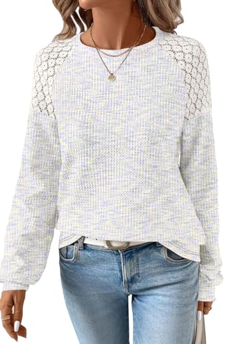 SHEWIN Fall Sweaters for Women 2025 Trendy Waffle...