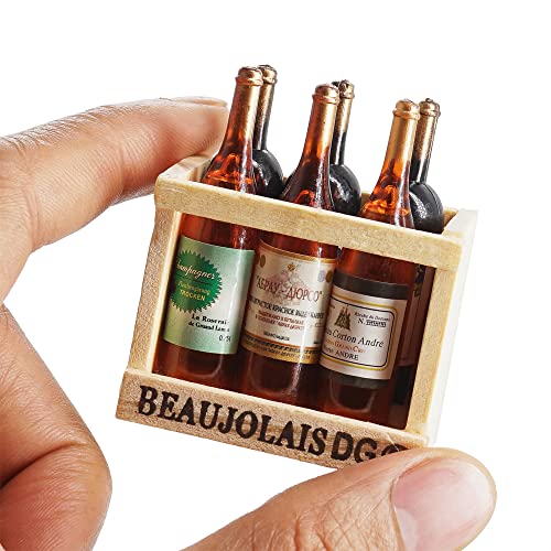 Odoria 1:6 Miniature 6Pcs Wine Bottles Dollhouse Decoration Accessories #TOP1