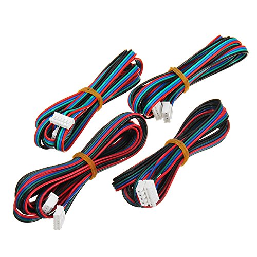 ILS. - FLSUN 4 Pieces 1M 4Pin Nema 17 Stepper Motor Cable Compatible with MKS Series for 3D Printer