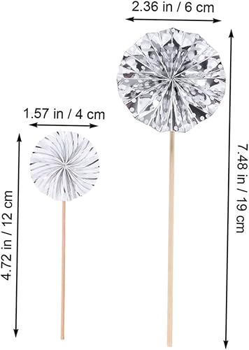 Miniatura 7 de Artibetter 20 abanicos plegables para bebé, adornos dorados, decoración de mesa de postre de madera, para cupcakes, decoración de abanicos,