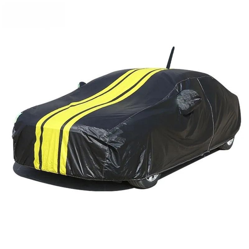 Image of PROTEGO All Weather Protection Car Cover for Maruti Suzuki Swift 2011-2014|100% Waterproof,Durable Cover-Triple Stitched Elastic Grip with Mirror & Antenna Pocket|(Spyro Legend,Black & Yellow)