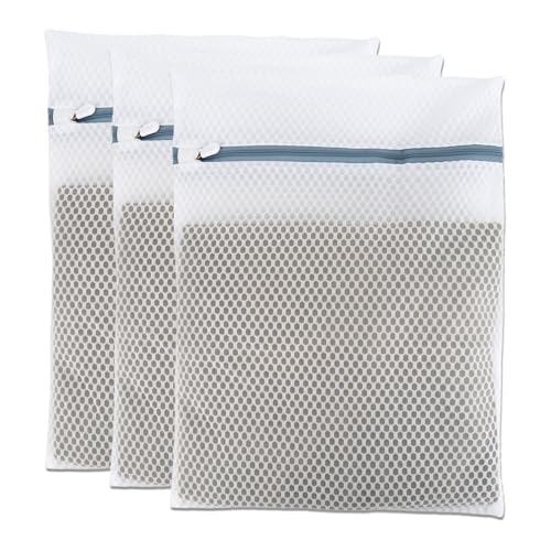 Lingerie Bags for Washing Delicates 3Pcs, Laundry Wash Bag, Honeycomb Mesh Laundry Bag 12×16 Inch Medium