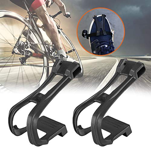 Jadeshay Toe Clips for Bike Pedals, Non-Slip Bicycle Toe Cage & Straps for Fixie, Road, Mountain and Freestyle Bikes, Durable Plastic Cycling Foot Retention System