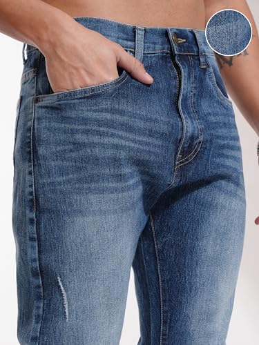Image of Highlander Men's Loose Baggy Fit Jeans | Mid Rise | Cotton |Relaxed & Trendy | Oversized Silhouette for Comfort| Jeans for Man