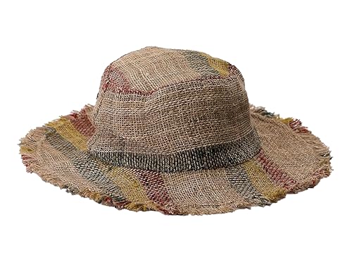 Image of Hemp Sun Hat Wired Wide Brim Big Sizes M /L /XXL Farmers,Raw Hemp Natural Garden Summer Hippie hat